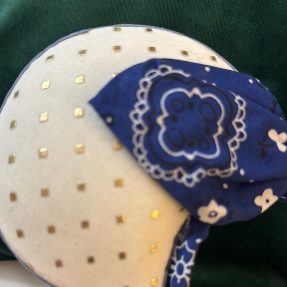Disney Blue and White Bow Headband with Gold Accents - Picture 2 of 4